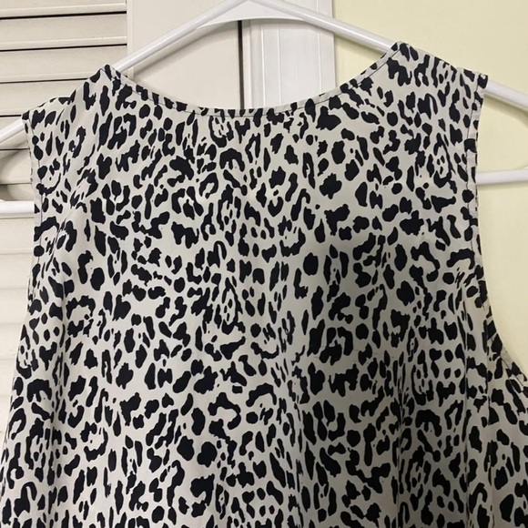 Parker Black White Sleeveless 100% Silk Hi-Top Size Medium Open Back Womens - Picture 6 of 13